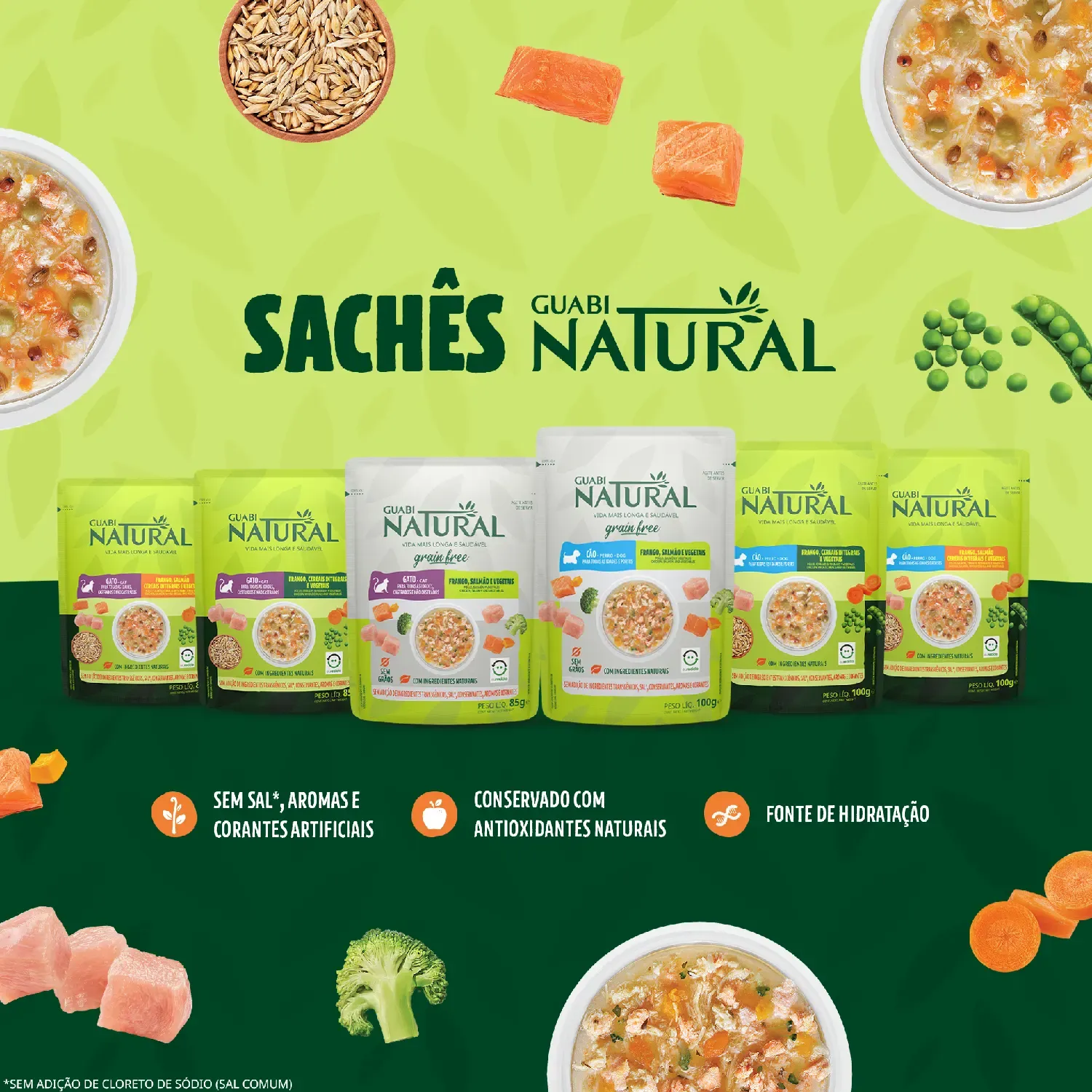 Racao Umida Guabi Natural Gatos Castrado Salmao e Frango 4